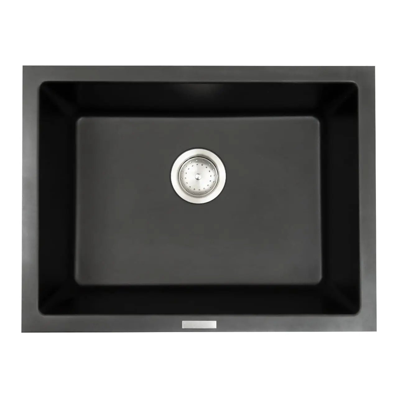 Black Quartz Single Bowl 2418 Sink Composite close up