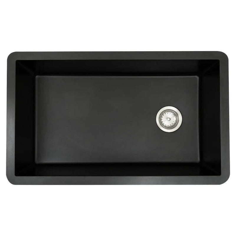 Black Quartz Single Bowl 3119 Sink Composite close up
