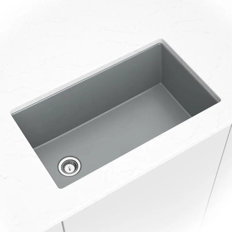 Grey Quartz Single Bowl 3119 Sink Composite in a finished room
