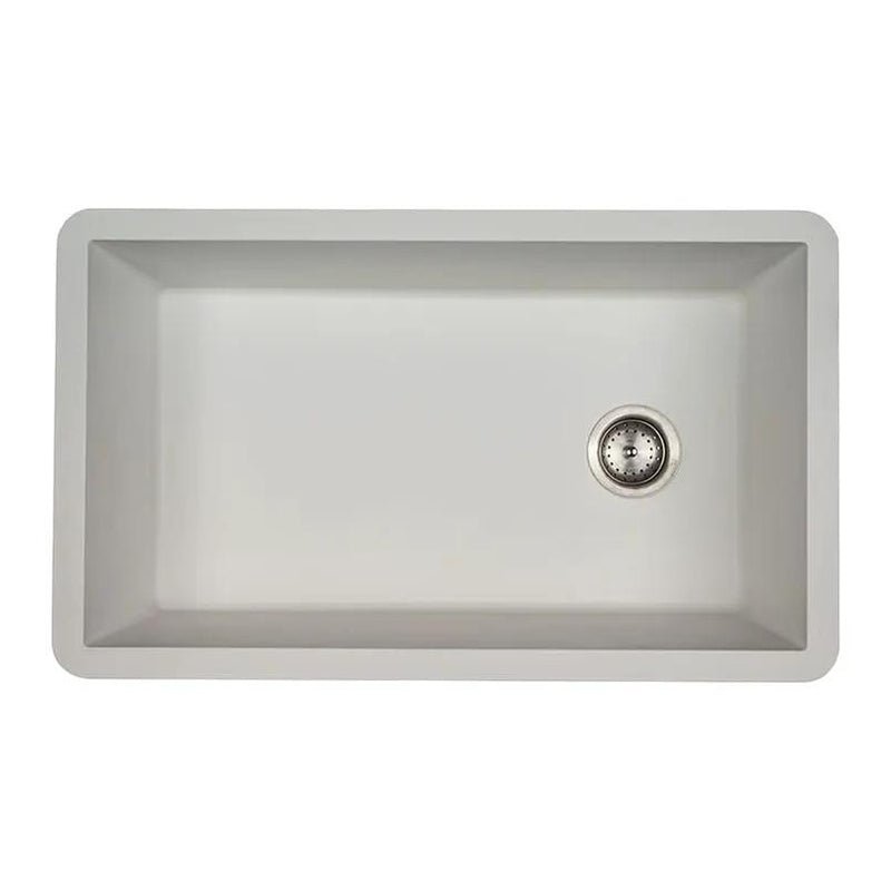 White Quartz Single Bowl 3119 Sink Composite close up