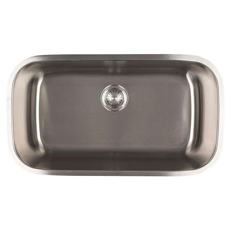 Single Cutout Bowl 3218 Satin Stainless Steel Sinks close up