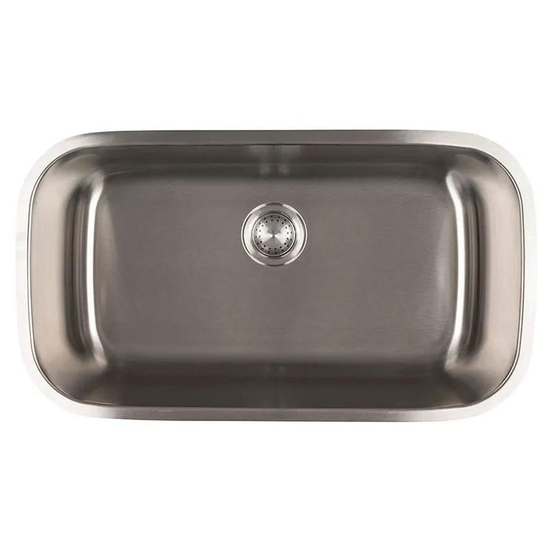 Single Cutout Bowl 3218 Satin Stainless Steel Sinks close up