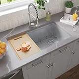 Single Bowl Handcrafted Kitchen Sink 3319 Stainless Steel close up