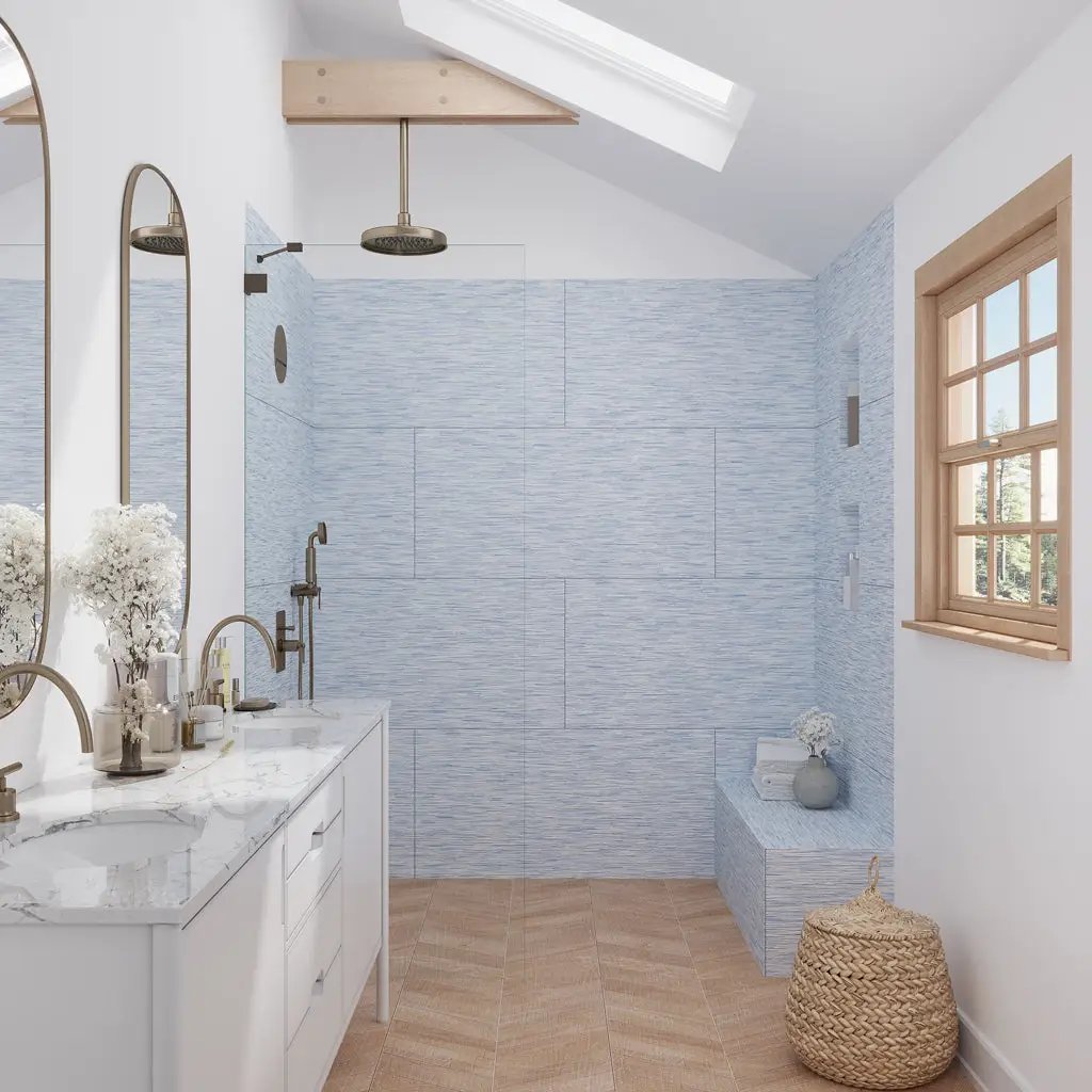 Blue 24x48 Textured Porcelain Large Format Tile (2 pack, 15.29 sq ft/case) by Apollo Tile