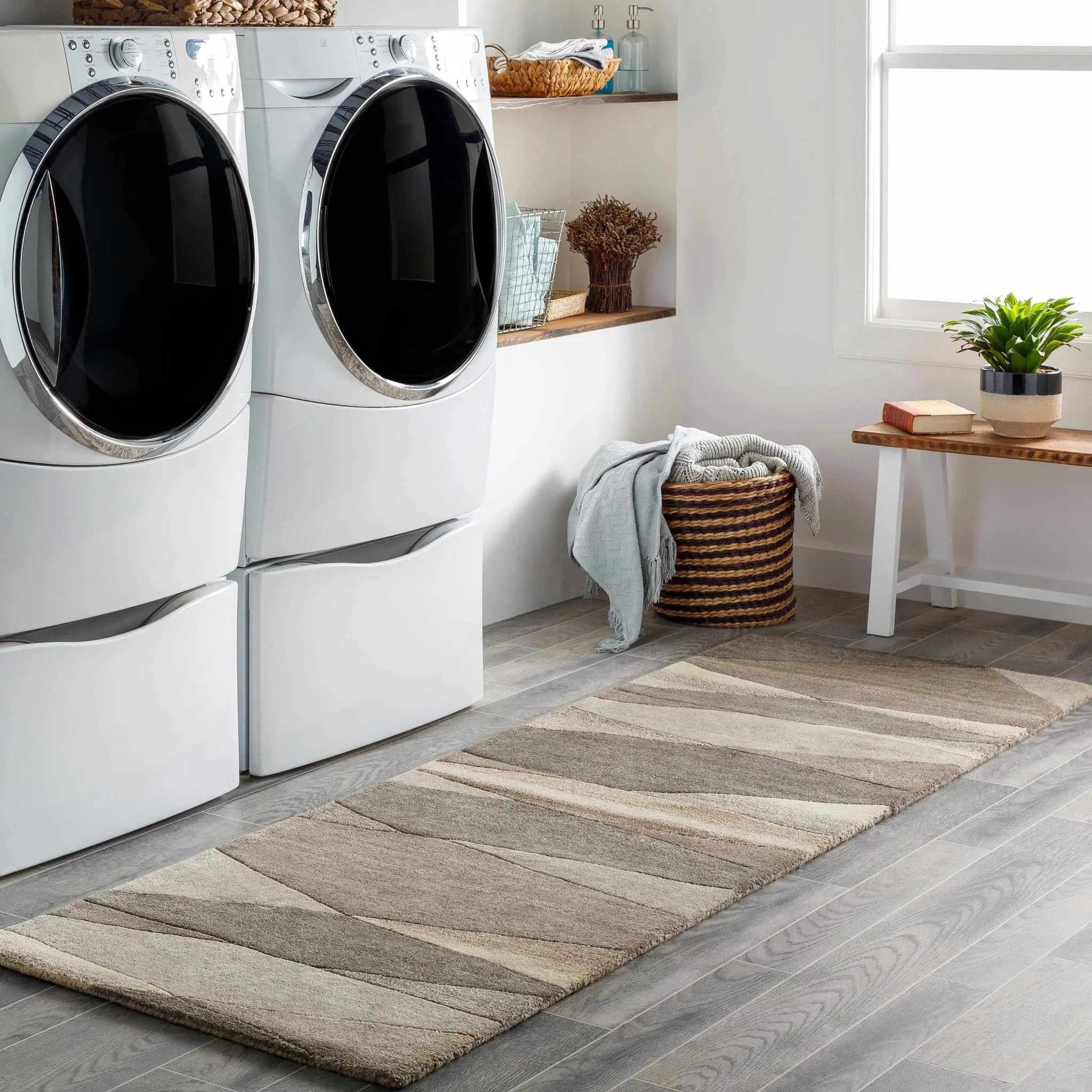 Forum Taupe Modern Wool Rug by Boutique Rugs