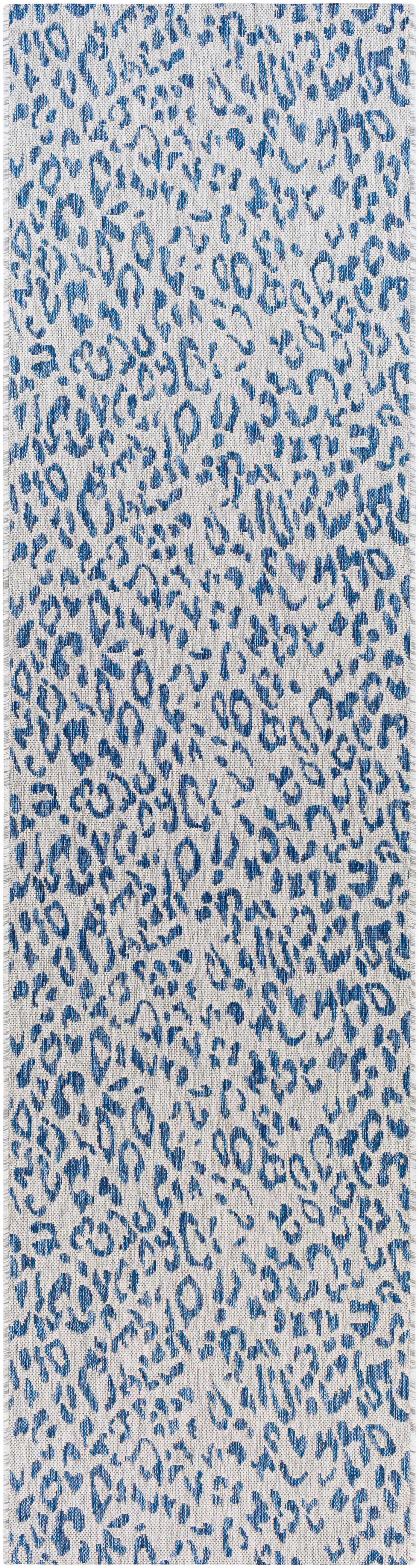 Skipsea Blue Leopard Performance Outdoor Rug by Boutique Rugs