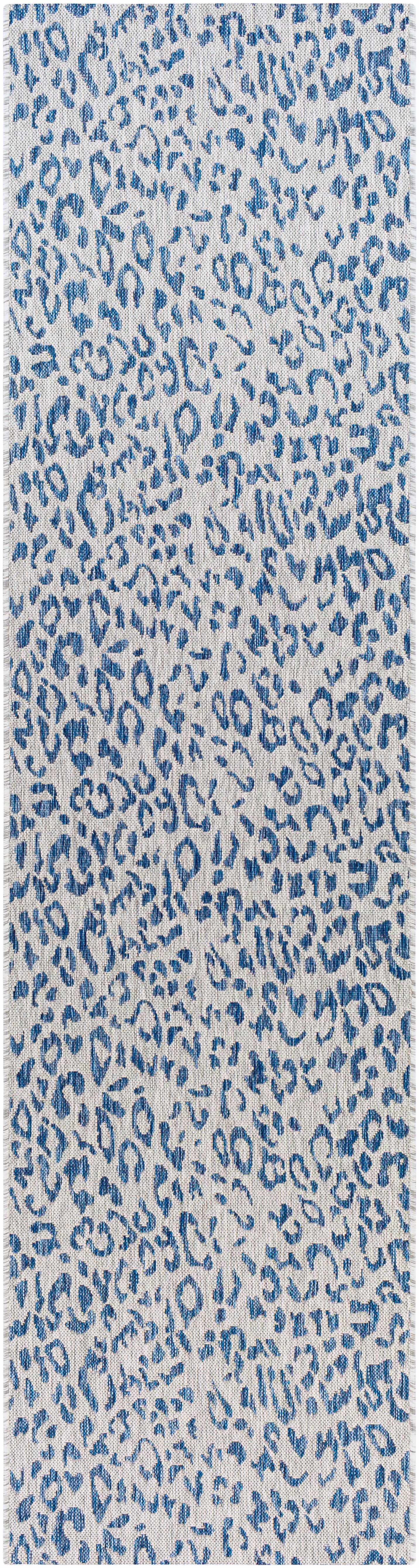 Skipsea Blue Leopard Performance Outdoor Rug by Boutique Rugs