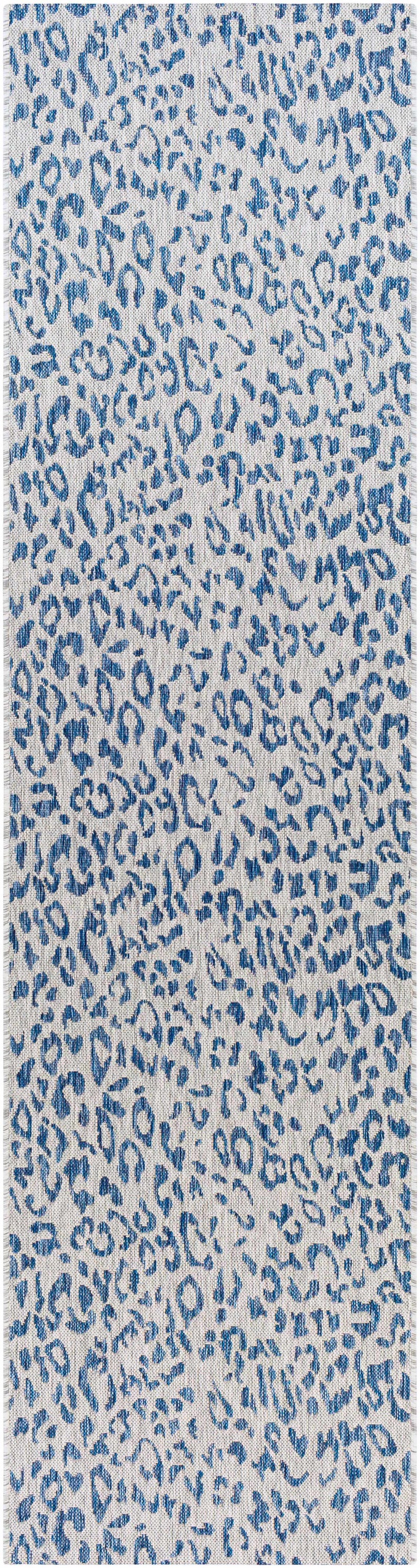Skipsea Blue Leopard Performance Outdoor Rug by Boutique Rugs