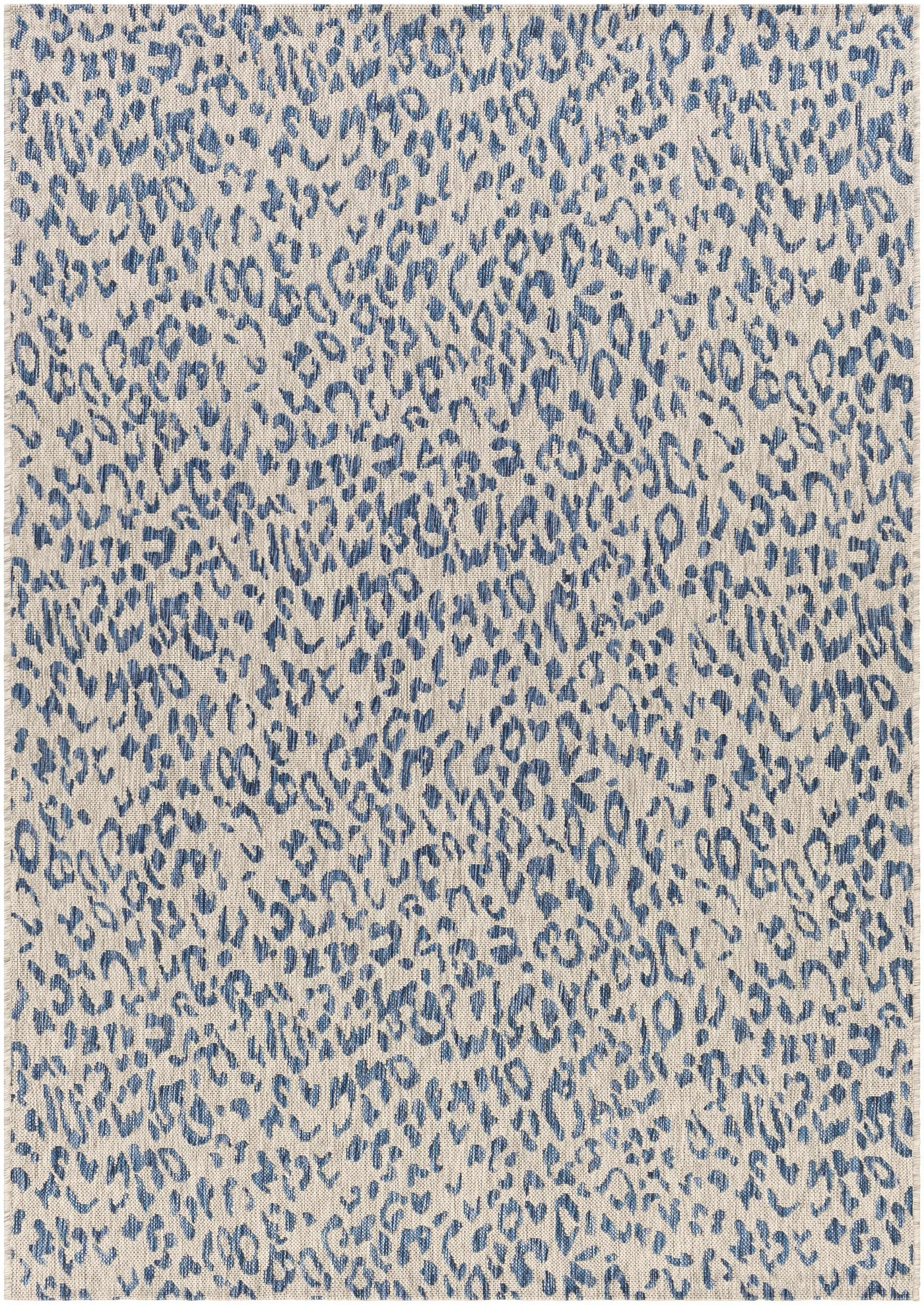 Skipsea Blue Leopard Performance Outdoor Rug by Boutique Rugs