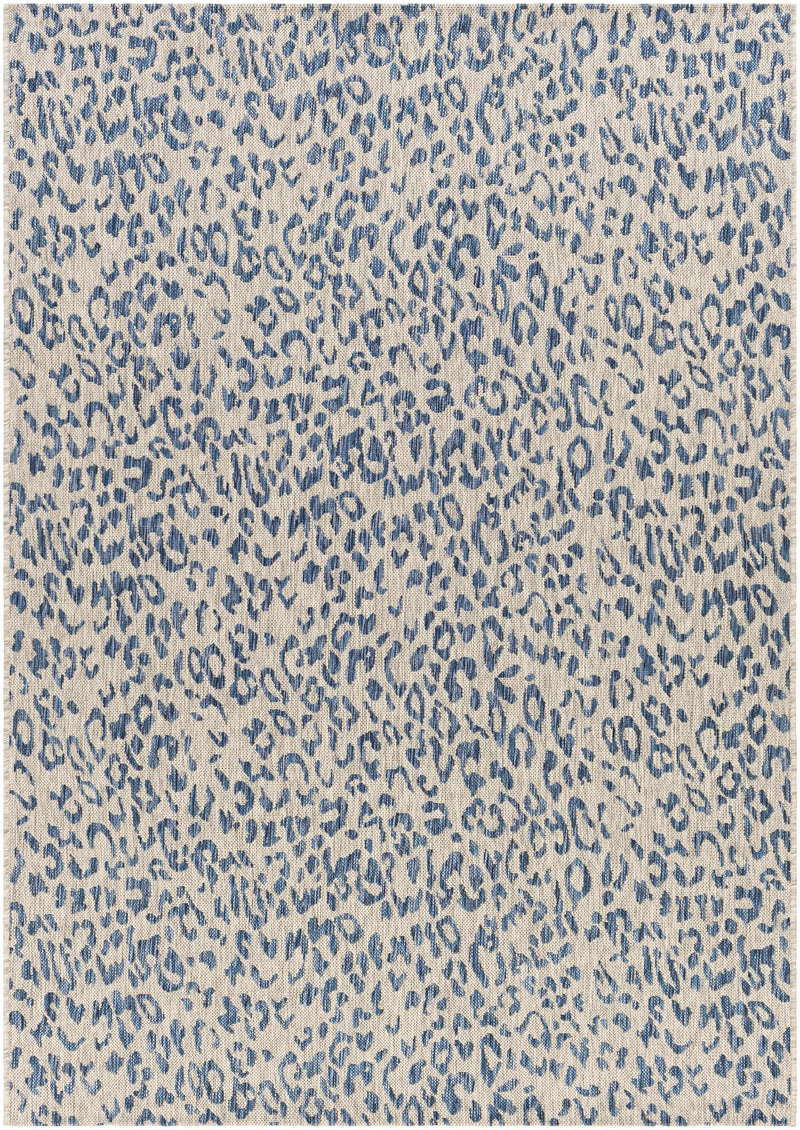 Skipsea Blue Leopard Performance Outdoor Rug by Boutique Rugs