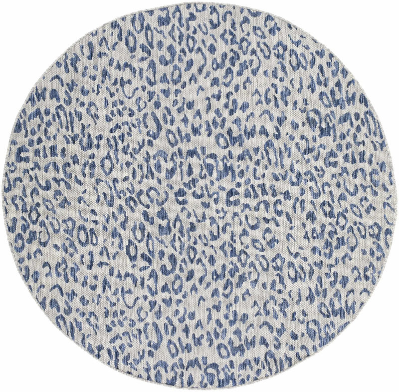 Skipsea Blue Leopard Performance Outdoor Rug by Boutique Rugs