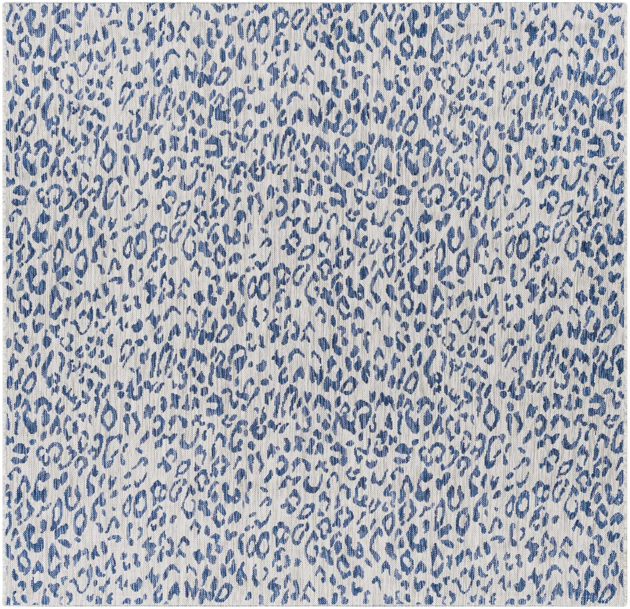 Skipsea Blue Leopard Performance Outdoor Rug by Boutique Rugs