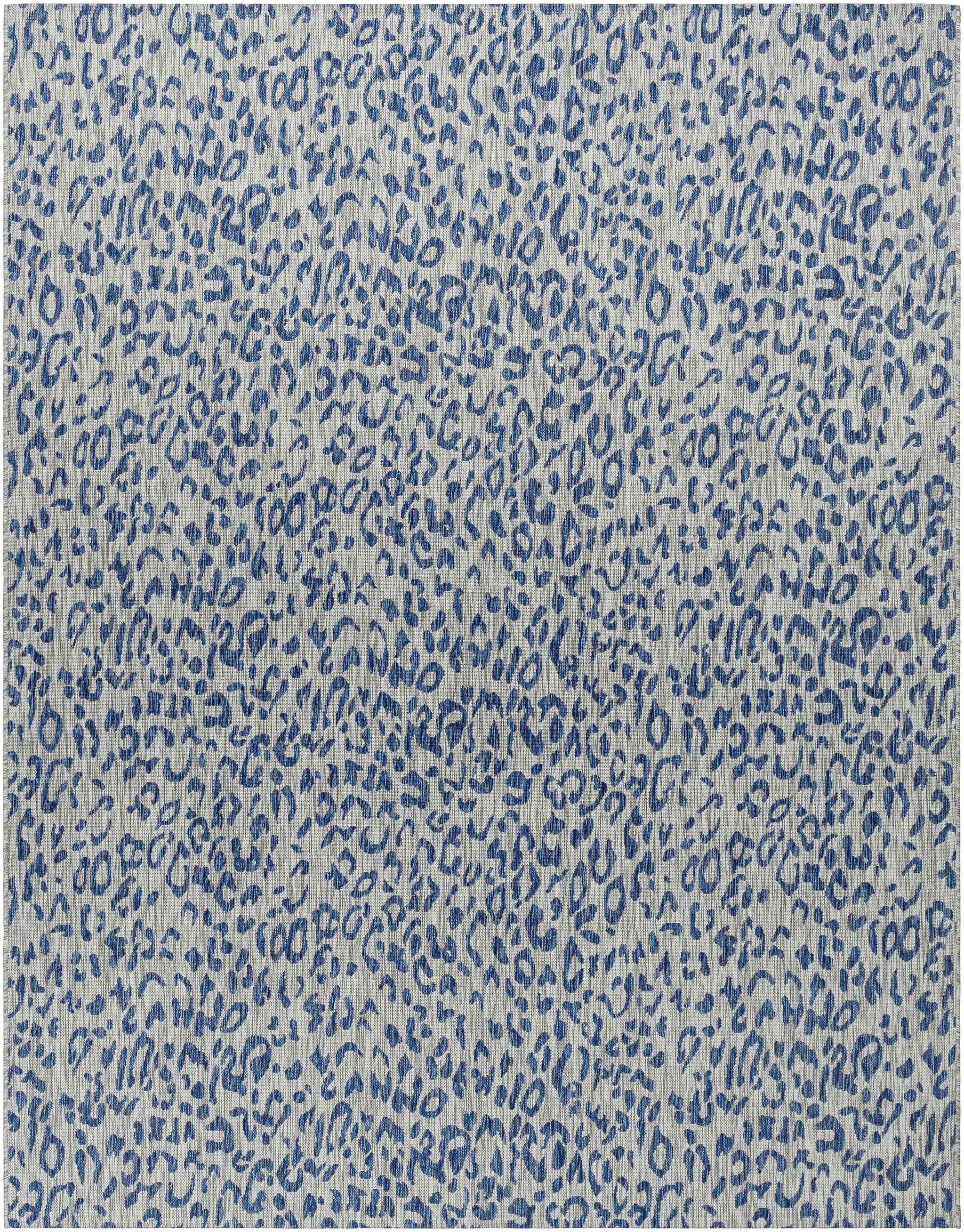 Skipsea Blue Leopard Performance Outdoor Rug by Boutique Rugs