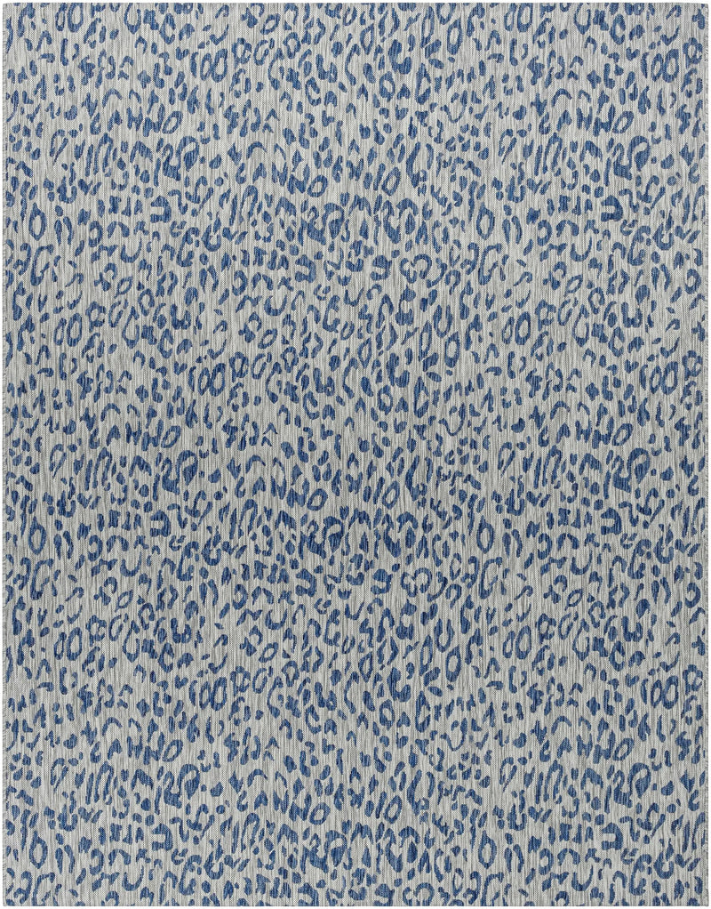 Skipsea Blue Leopard Performance Outdoor Rug by Boutique Rugs