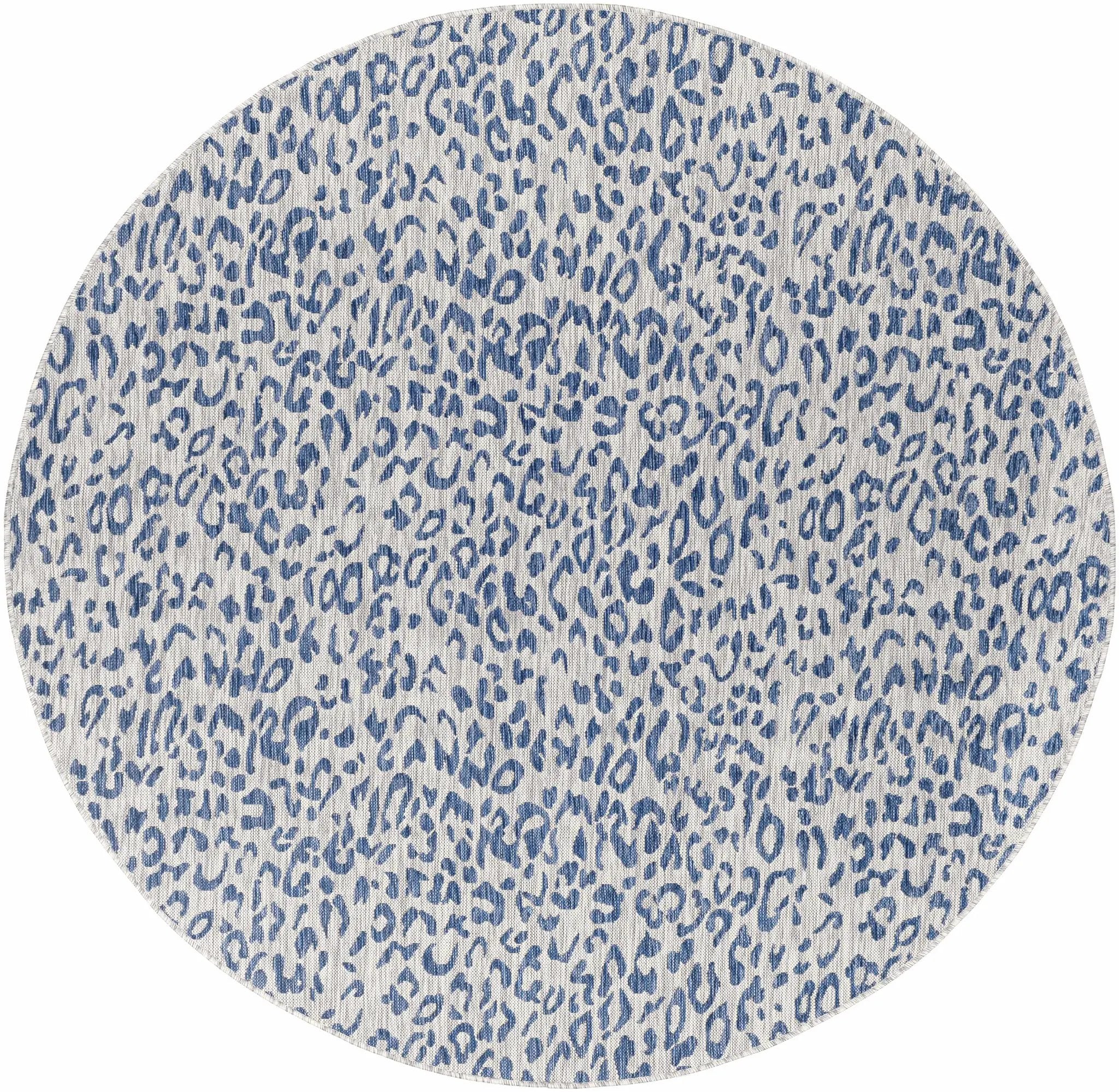 Skipsea Blue Leopard Performance Outdoor Rug by Boutique Rugs