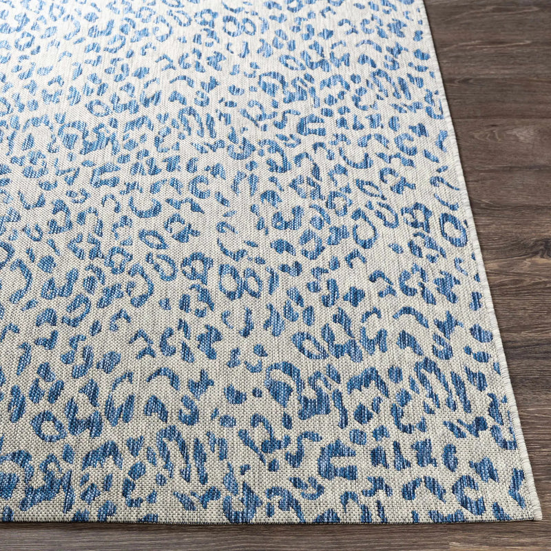 Skipsea Blue Leopard Performance Outdoor Rug by Boutique Rugs
