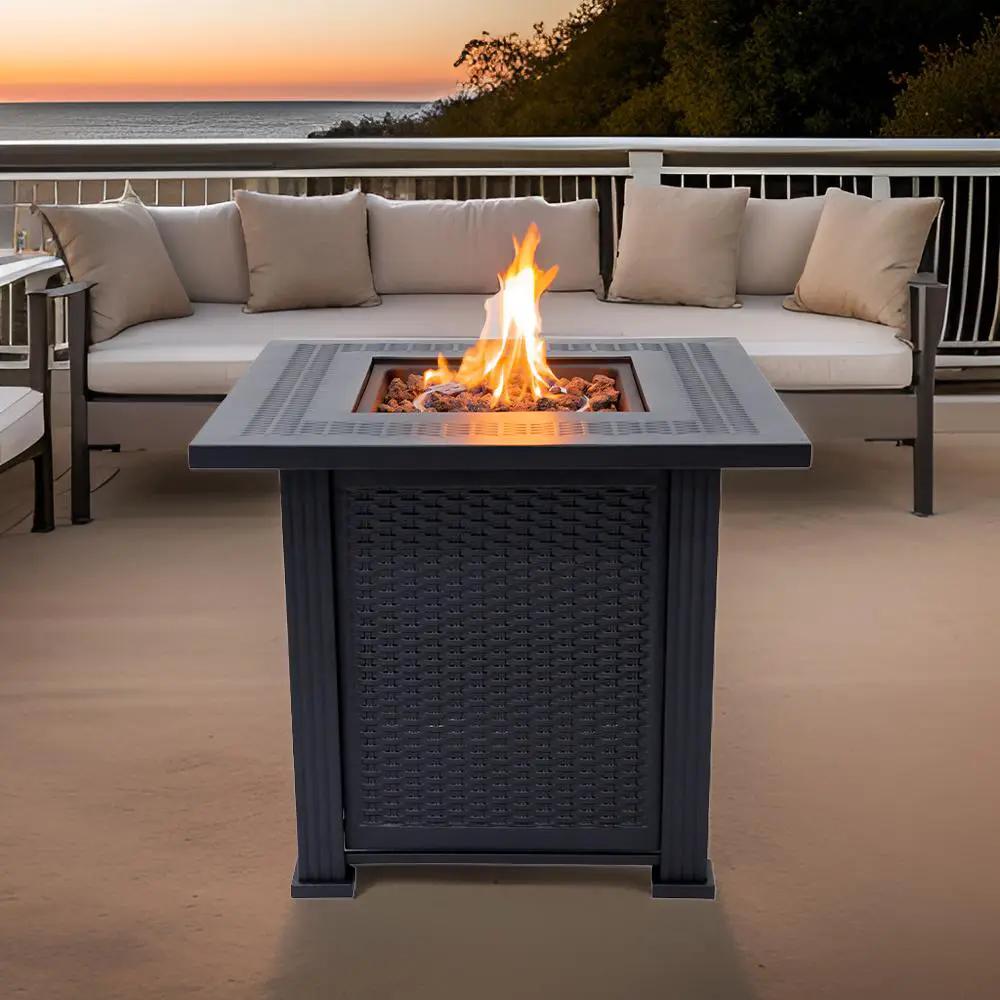 Outdoor Metal Fire Pit Table 50,000 BTUs - Propane Fuel Type by EnvelorHome