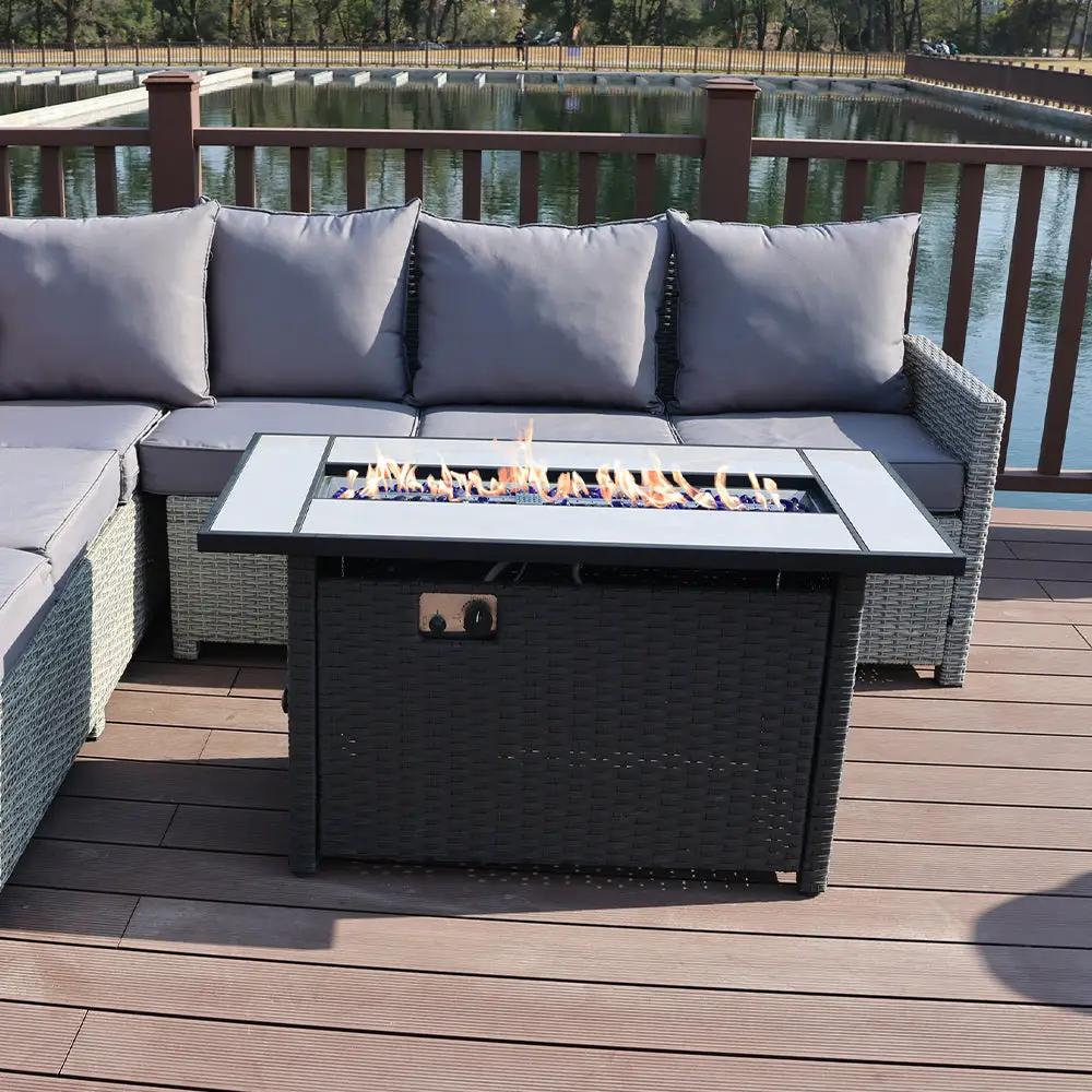 Outdoor Metal Fire Pit Table 50,000 BTUs - Propane Fuel Type by EnvelorHome