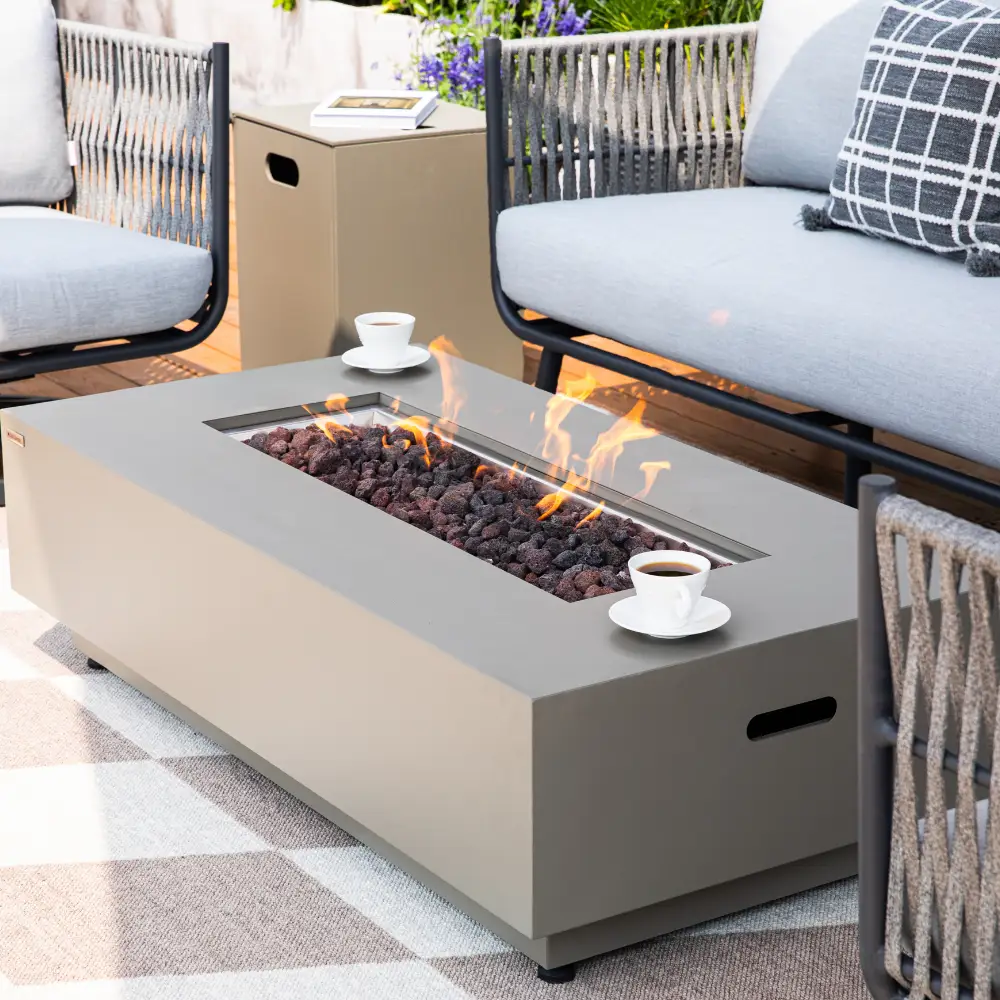 Propane Fire Pit Table Outdoor 50,000 BTU Firepits for Outside CSA Certified by EnvelorHome