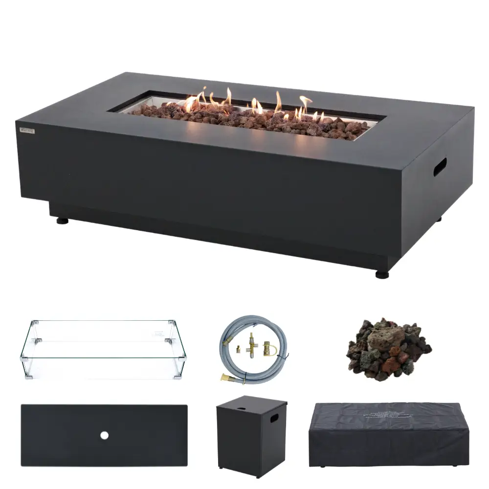 Propane Fire Pit Table Outdoor 50,000 BTU Firepits for Outside CSA Certified by EnvelorHome
