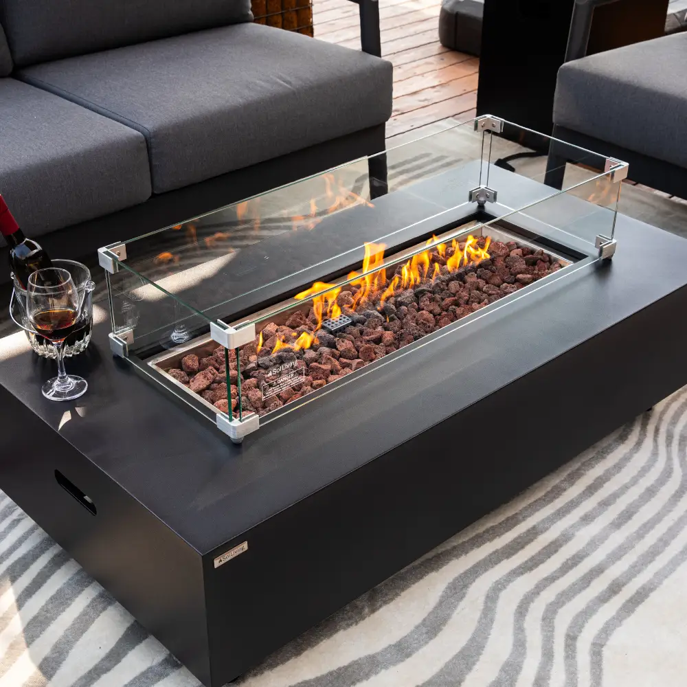 Propane Fire Pit Table Outdoor 50,000 BTU Firepits for Outside CSA Certified by EnvelorHome