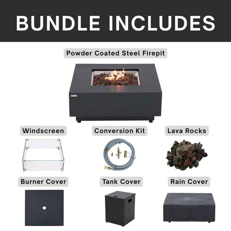 Propane Fire Pit Table Outdoor 50,000 BTU Firepits for Outside CSA Certified by EnvelorHome