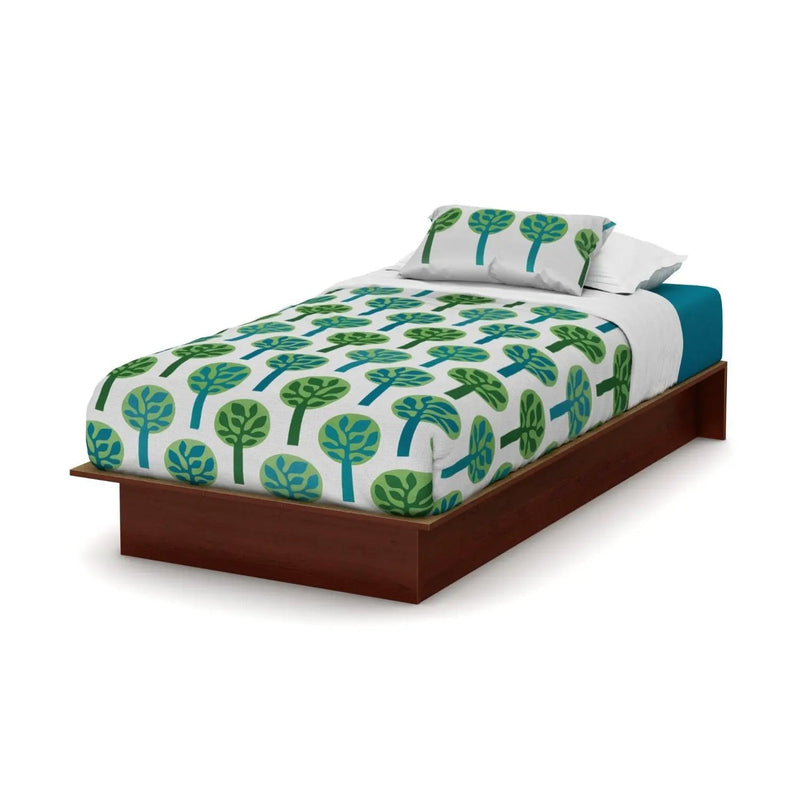 Twin size Platform Bed Frame in Royal Cherry Wood Finish by HomePacific