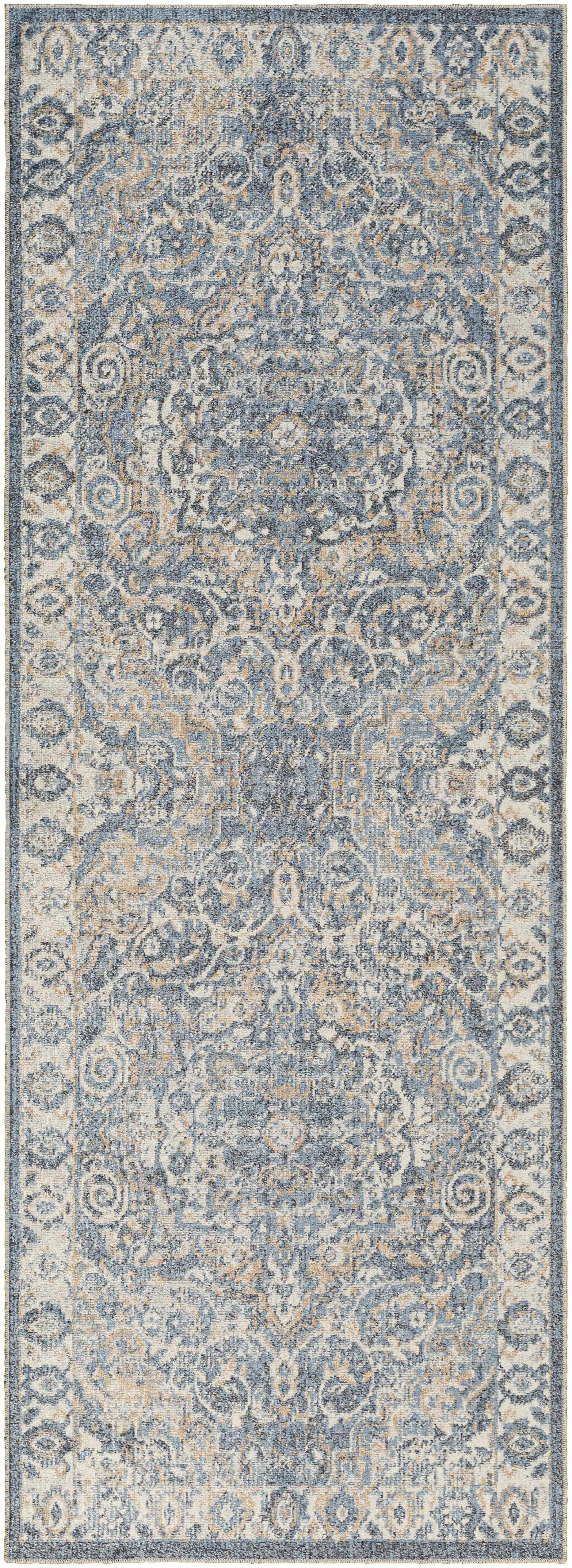Aurum Blue Washable Area Rug by Boutique Rugs