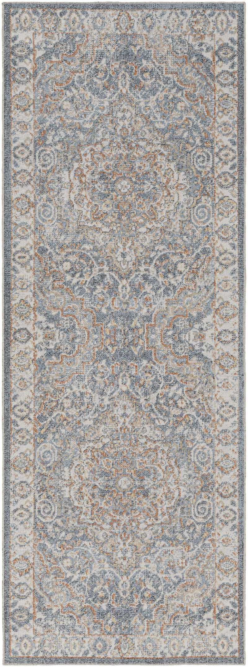 Aurum Blue & Beige Washable Area Rug - Clearance by Boutique Rugs