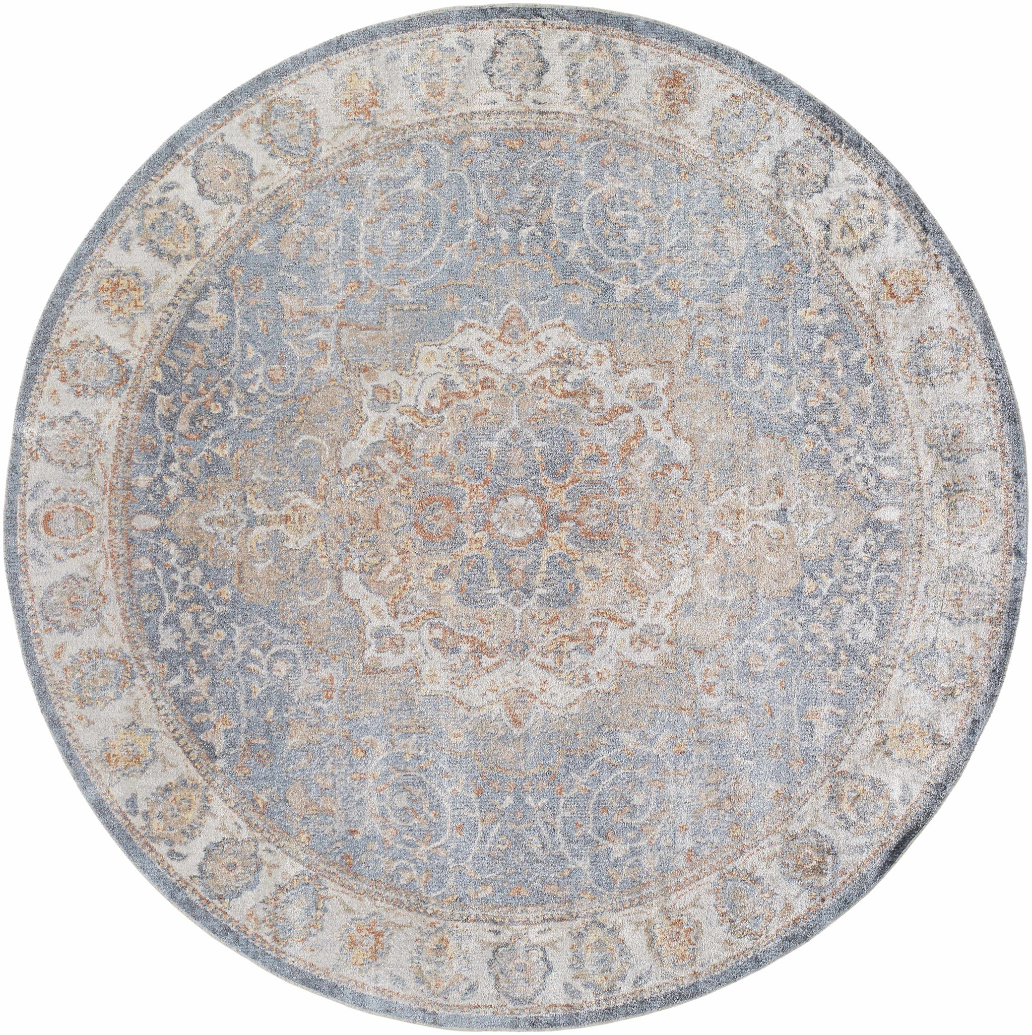 Aurum Blue & Beige Washable Area Rug - Clearance by Boutique Rugs