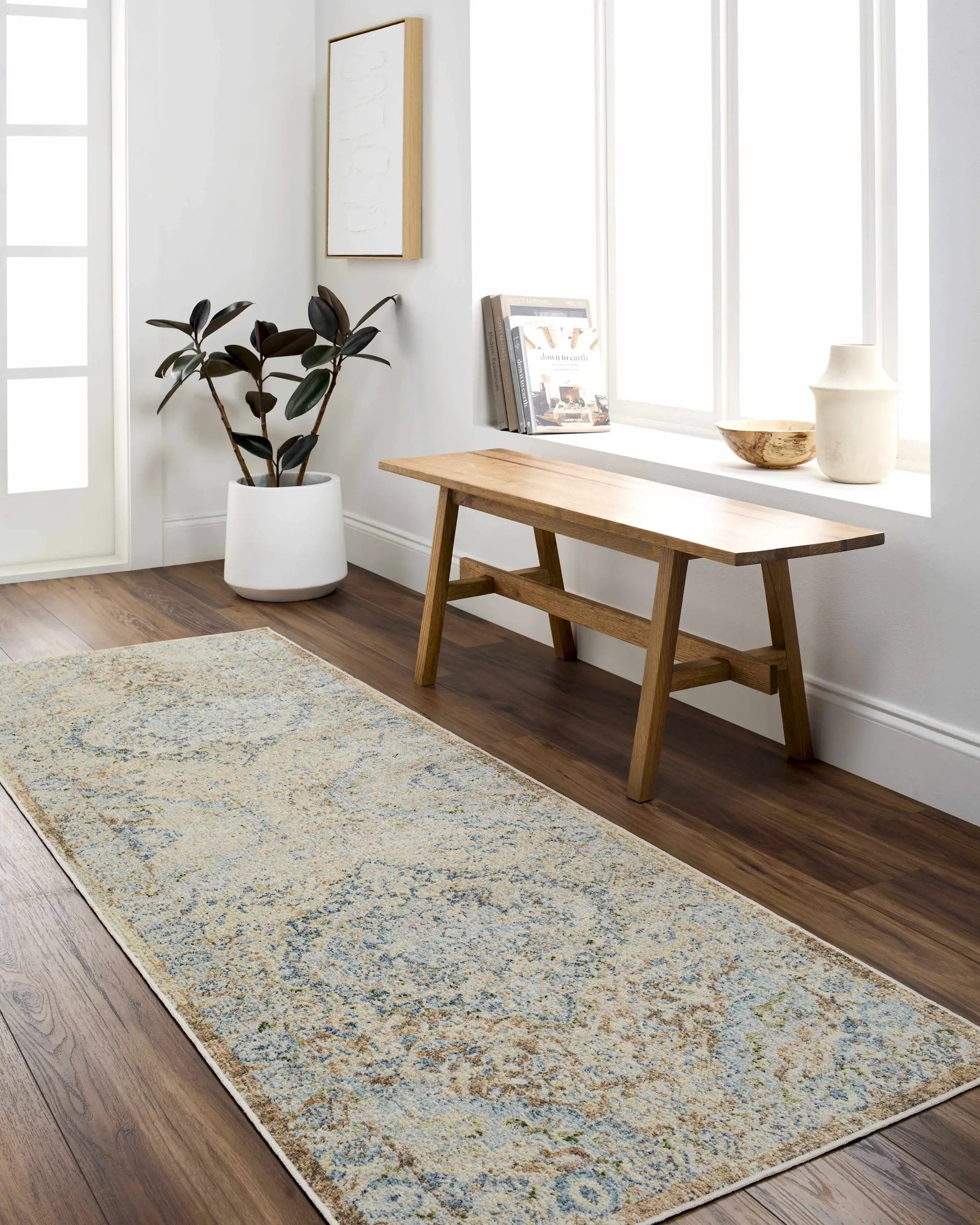 Aurum Blue Washable Area Rug - Clearance by Boutique Rugs