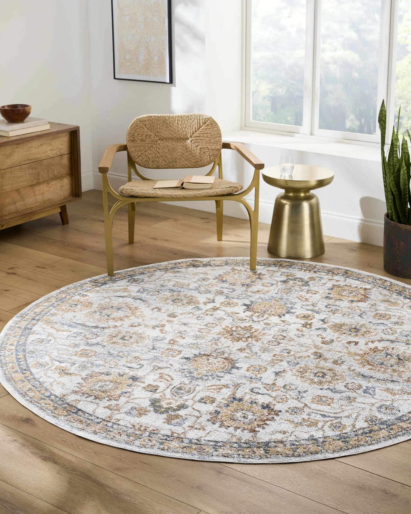 Dion Washable Floral Rug - Clearance by Boutique Rugs