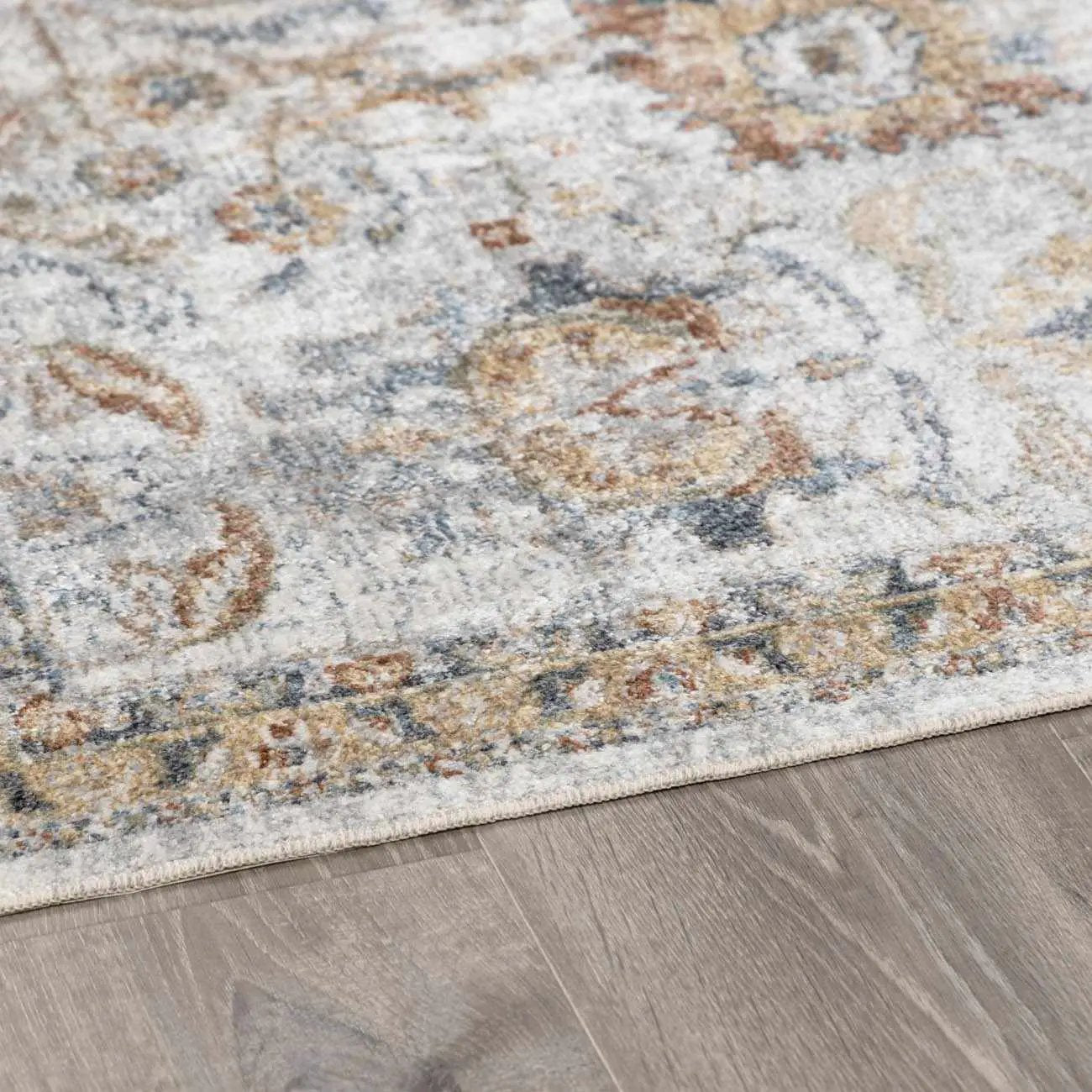 Dion Washable Floral Rug - Clearance by Boutique Rugs