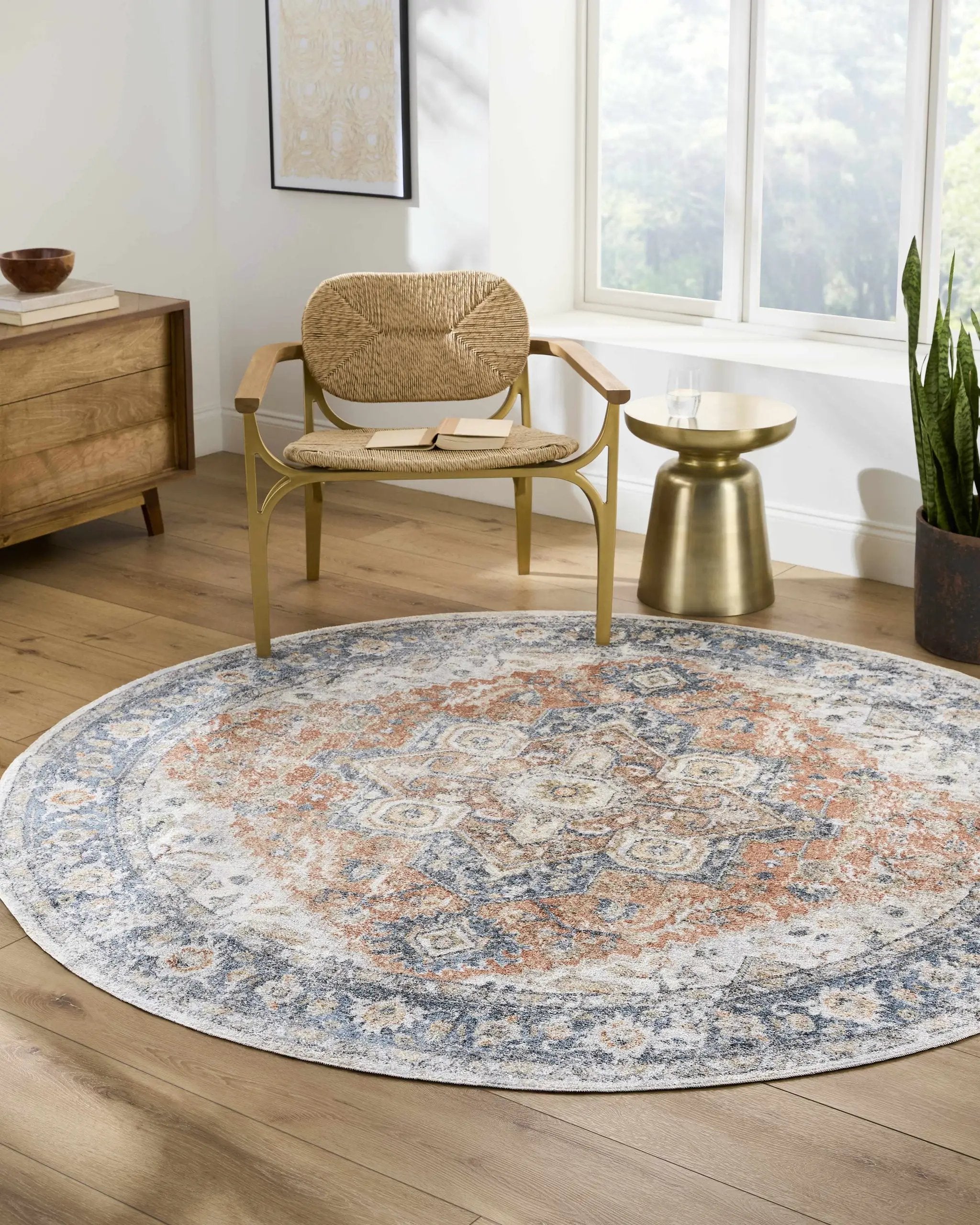Ezri Rust Washable Area Rug by Boutique Rugs