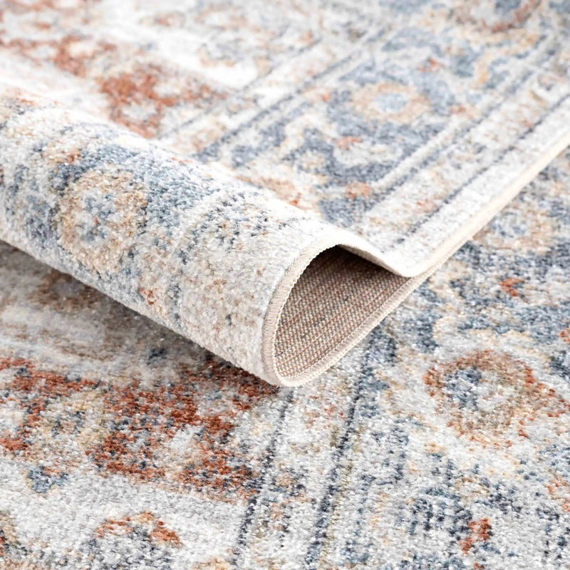 Neta Red & Blue Flat Pile Washable Rug - Clearance by Boutique Rugs