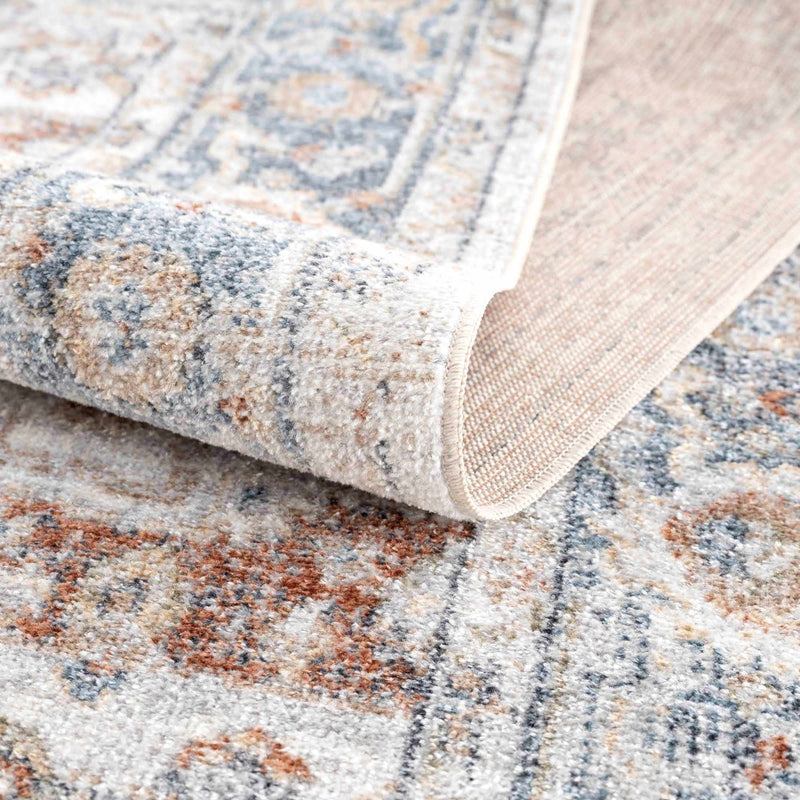 Neta Red & Blue Flat Pile Washable Rug - Clearance by Boutique Rugs