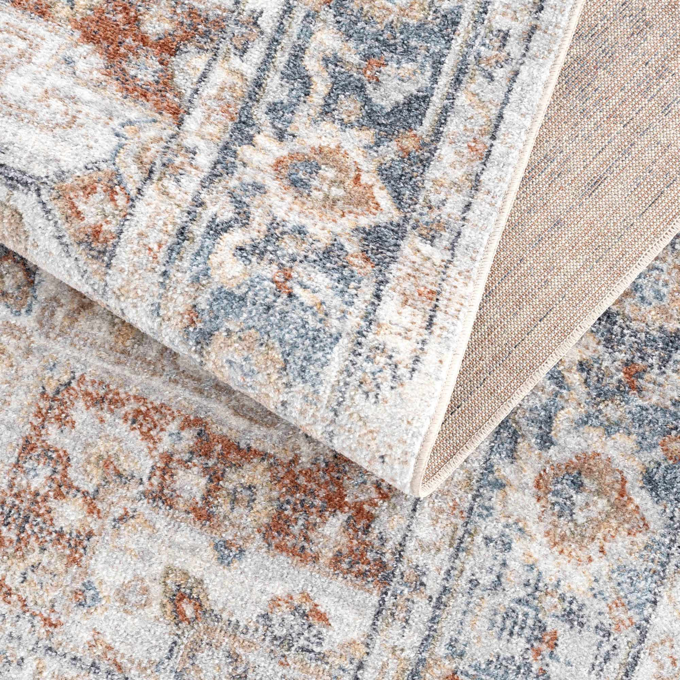 Neta Red & Blue Flat Pile Washable Rug - Clearance by Boutique Rugs