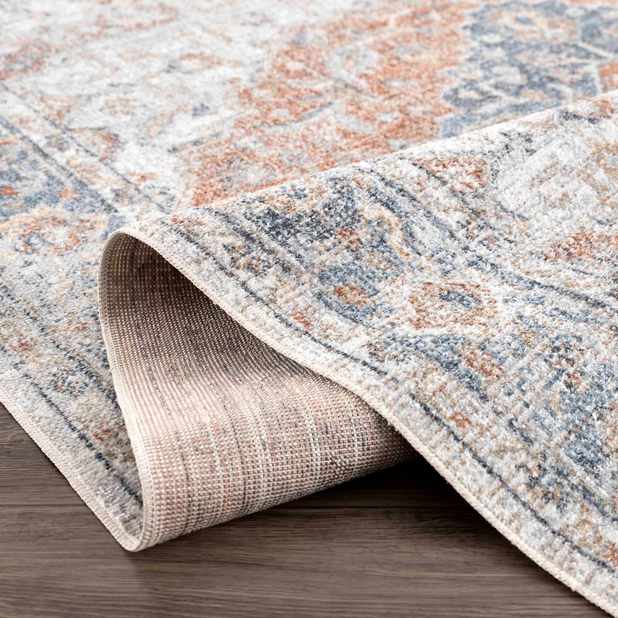 Neta Red & Blue Flat Pile Washable Rug - Clearance by Boutique Rugs