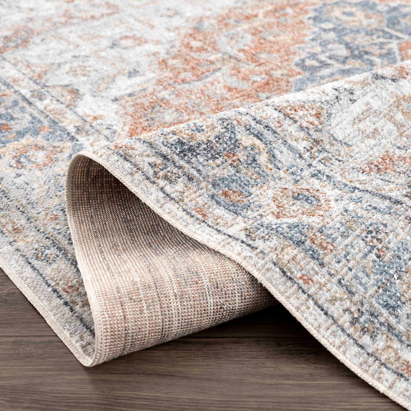 Neta Red & Blue Flat Pile Washable Rug - Clearance by Boutique Rugs