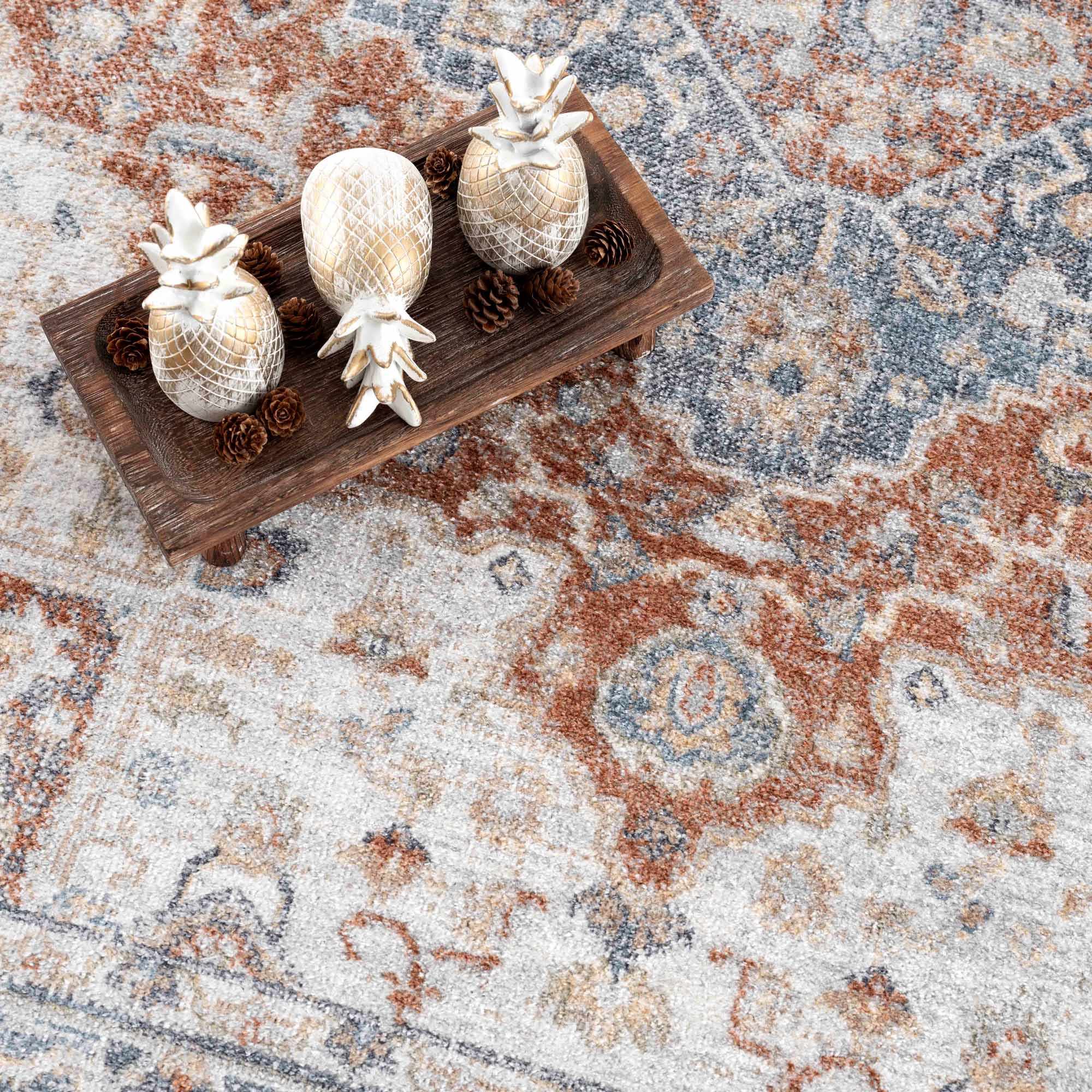 Neta Red & Blue Flat Pile Washable Rug - Clearance by Boutique Rugs