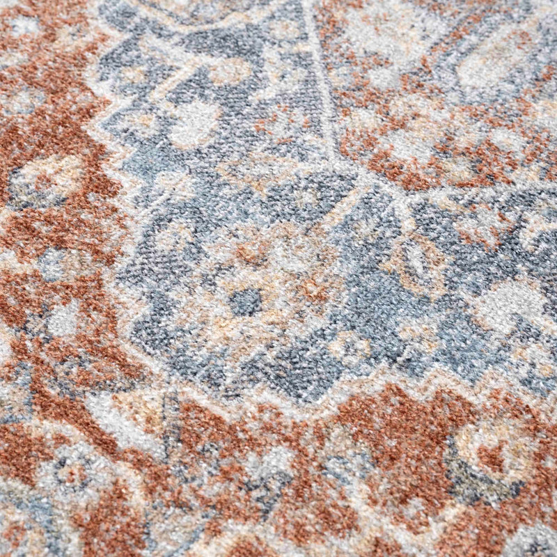 Neta Red & Blue Flat Pile Washable Rug - Clearance by Boutique Rugs