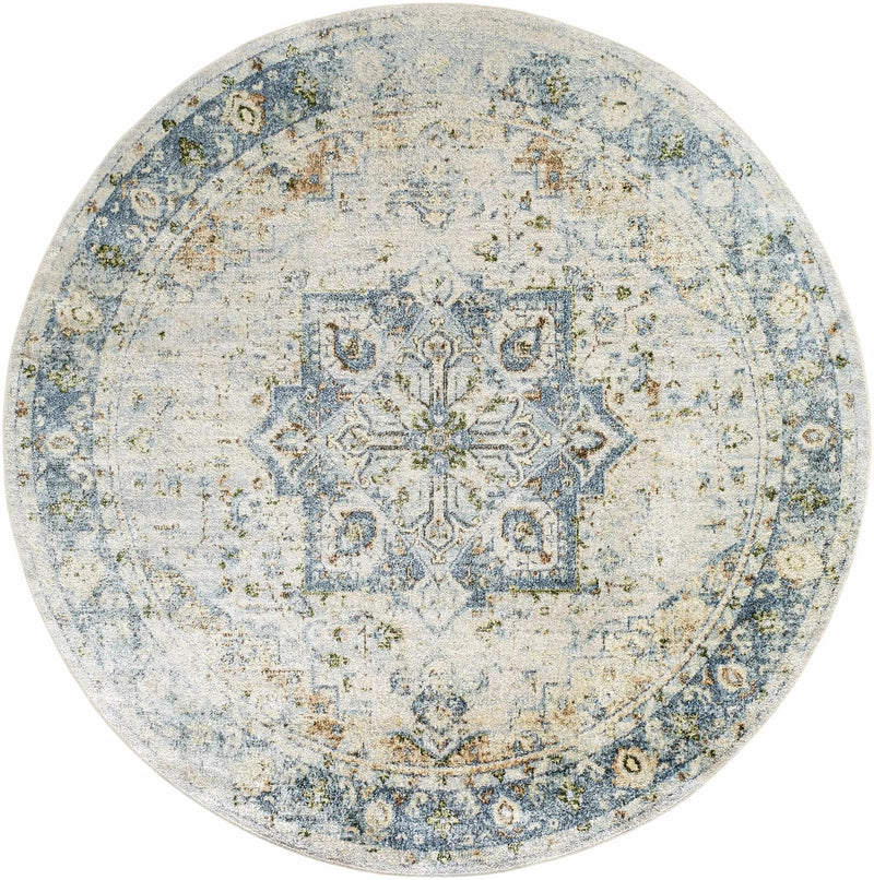 Neta Orange & Light Blue Washable Area Rug - Clearance by Boutique Rugs