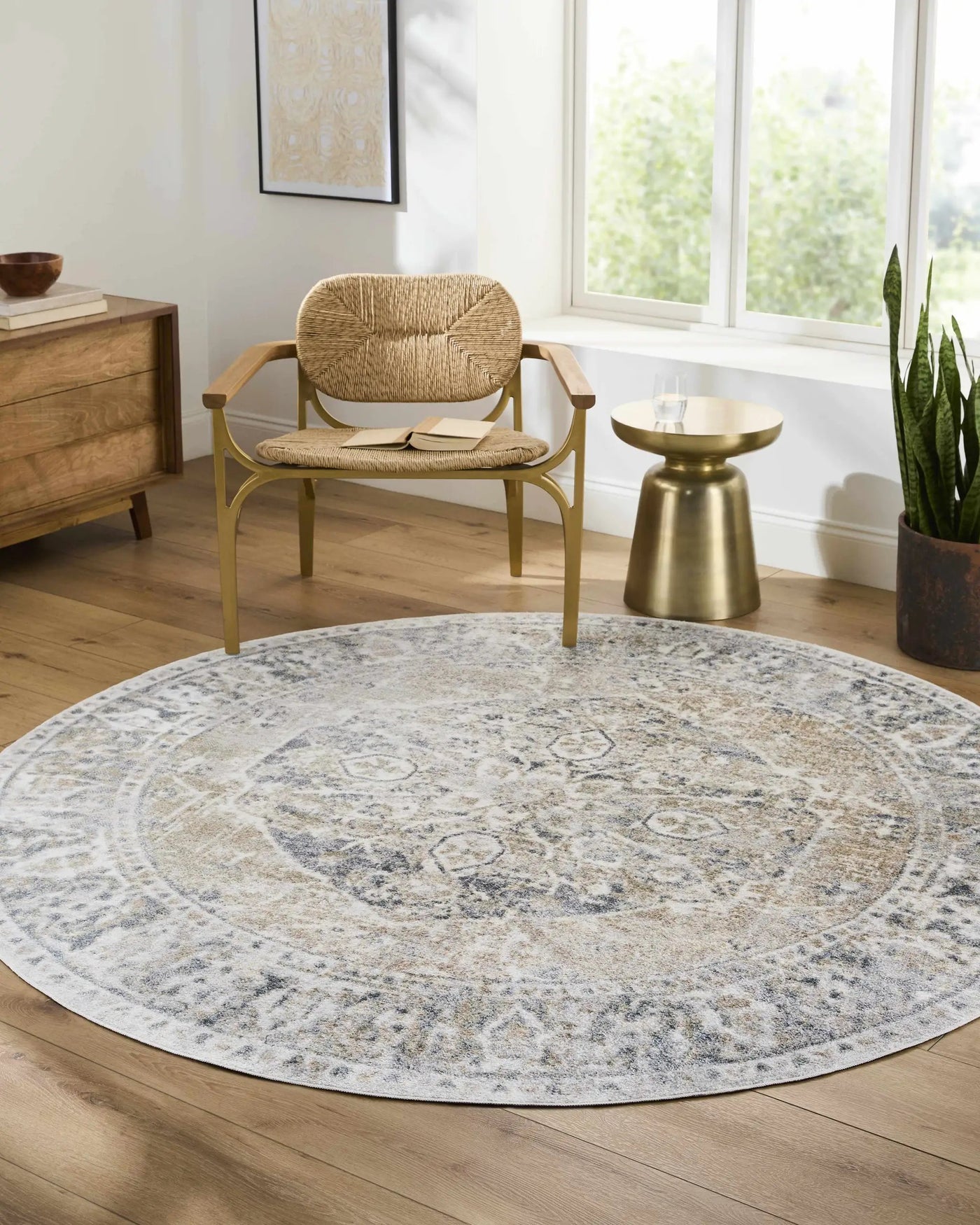 Rudo Beige Flat Pile Washable Rug by Boutique Rugs