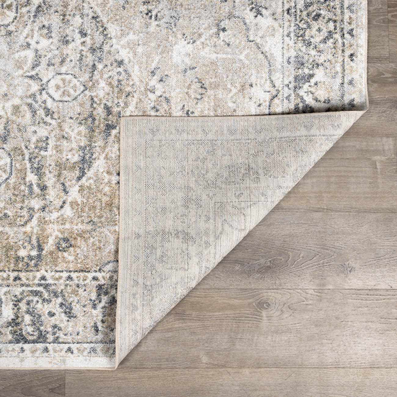 Rudo Beige Flat Pile Washable Rug by Boutique Rugs