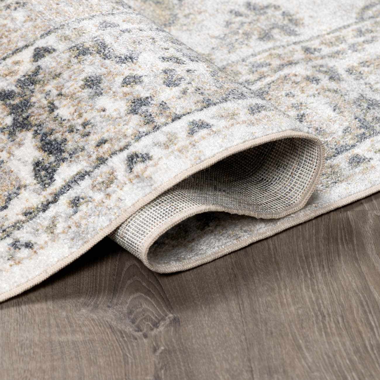 Rudo Beige Flat Pile Washable Rug by Boutique Rugs
