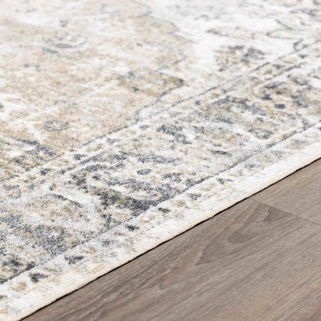 Rudo Beige Flat Pile Washable Rug by Boutique Rugs