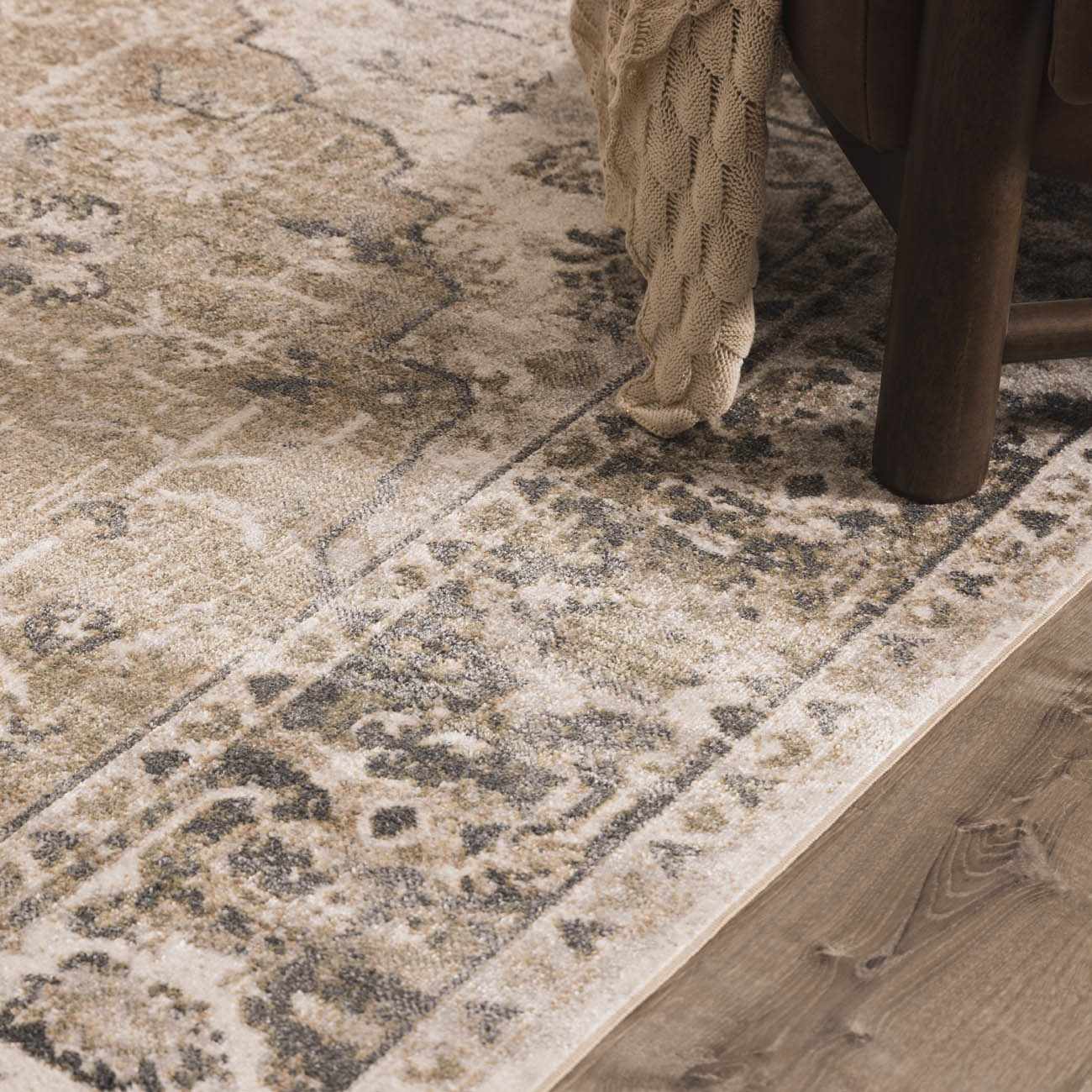 Rudo Beige Flat Pile Washable Rug by Boutique Rugs