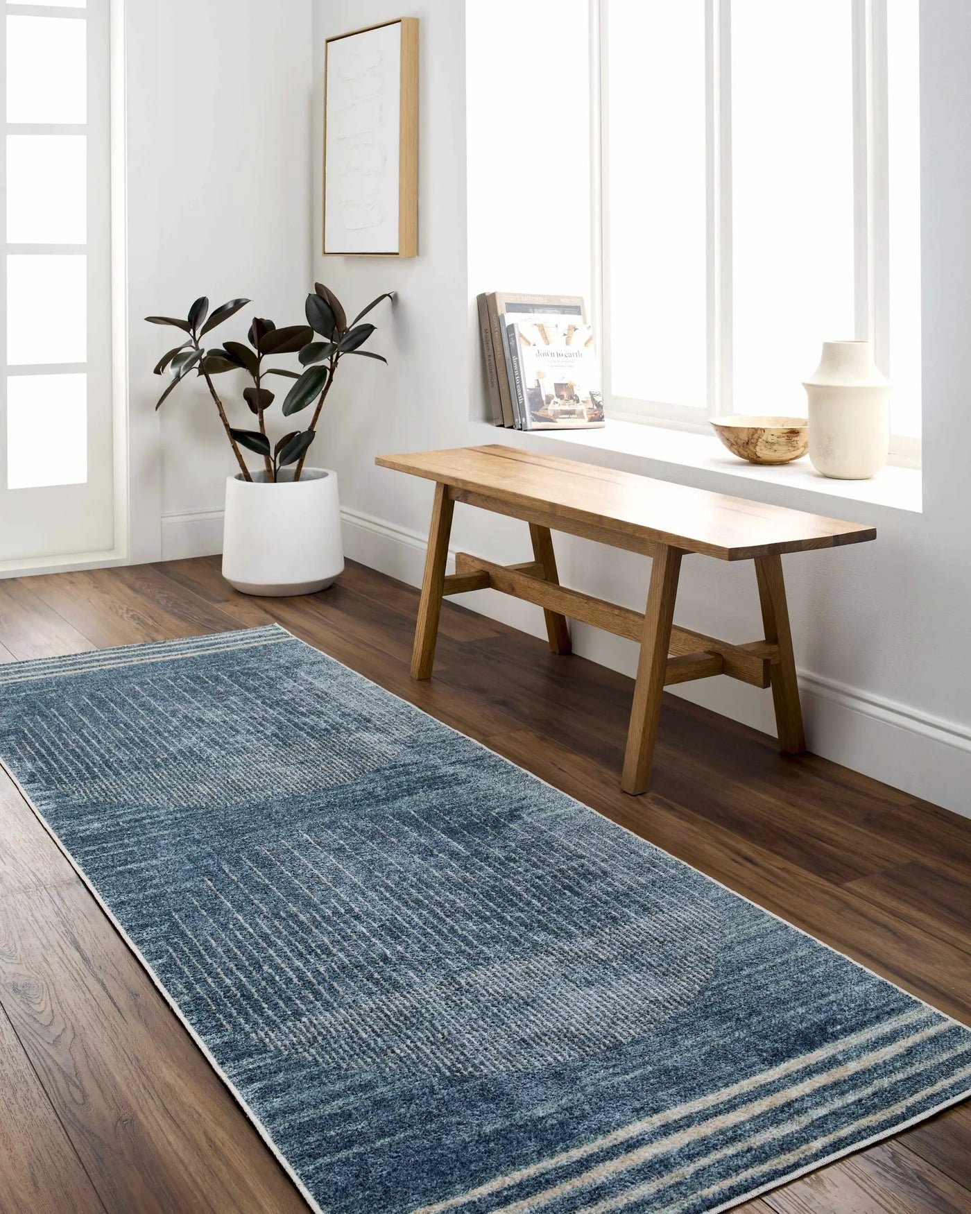 Thad Blue Washable Area Rug - Clearance by Boutique Rugs