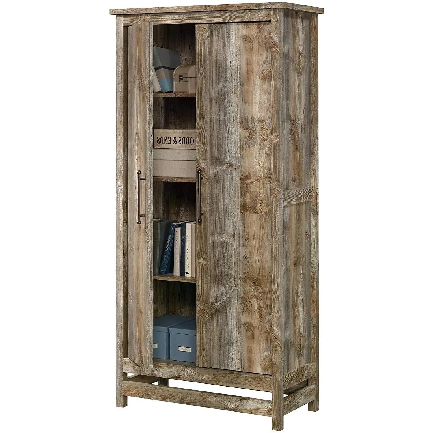 Farmhouse Storage Cabinet Wardrobe Armoire in Rustic Wood Finish by HomePacific