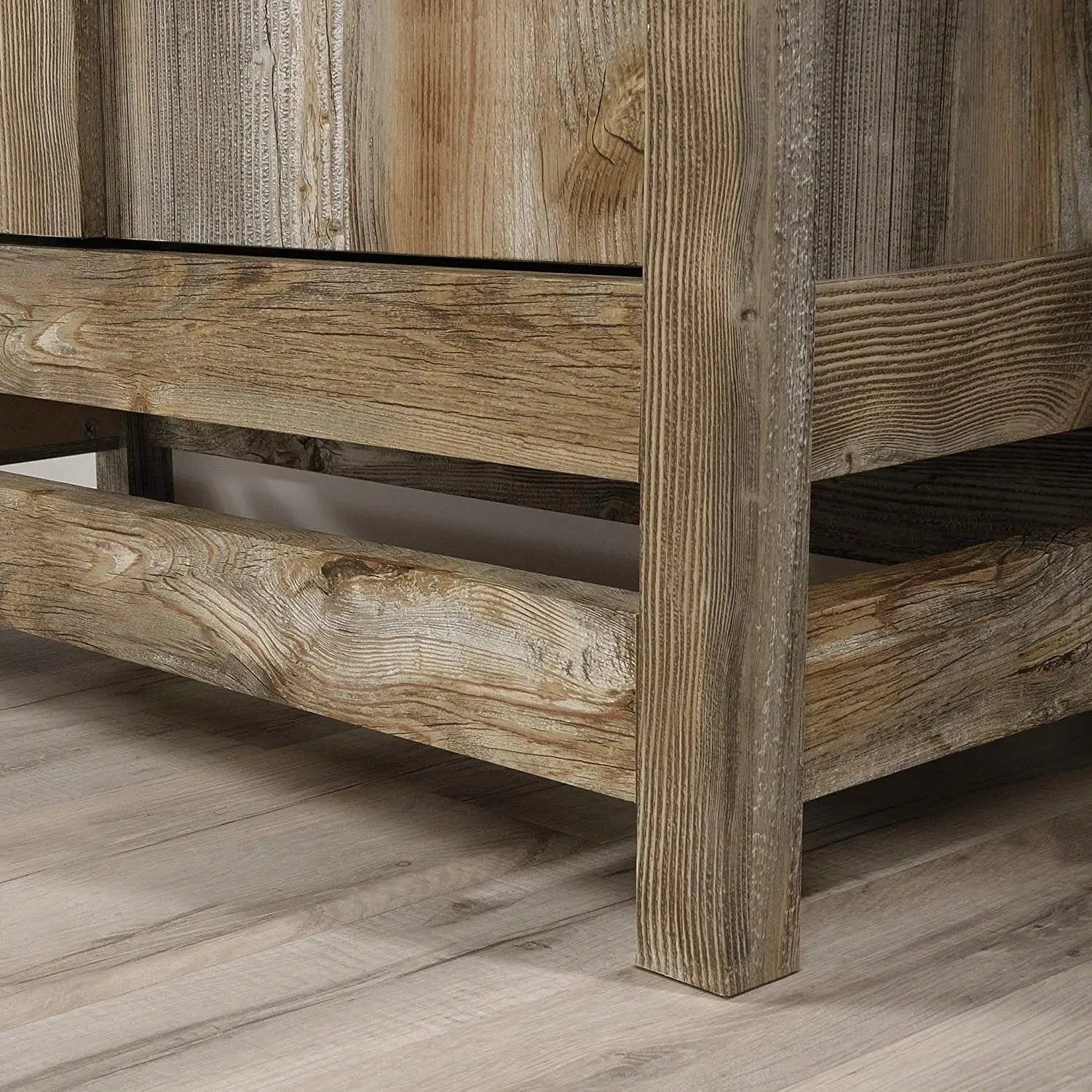 Farmhouse Storage Cabinet Wardrobe Armoire in Rustic Wood Finish by HomePacific